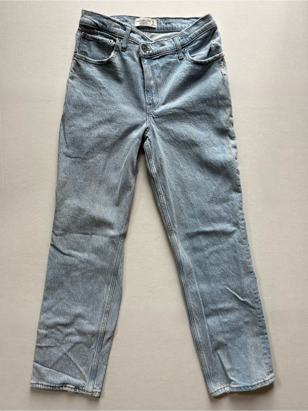 Abercrombie 90s Straight Ultra High Waist Crossover Waist Jeans 27 4S